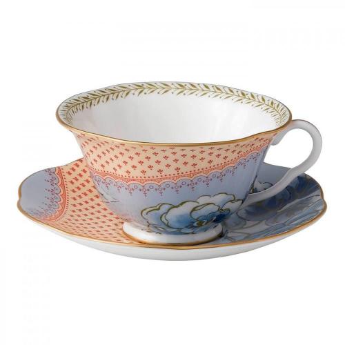 Чайная пара 180 мл Wedgwood Butterfly Bloom голубая