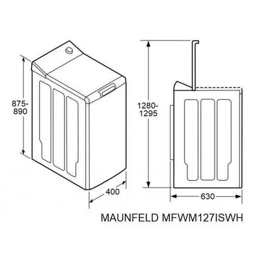 Стиральная машина 60 см на 7 кг Maunfeld MFWM127ISWH белая