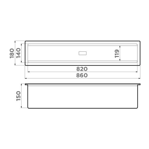 Встраиваемая сушка для посуды 15х86х18 см Omoikiri DRY-03 PRO-GB графит