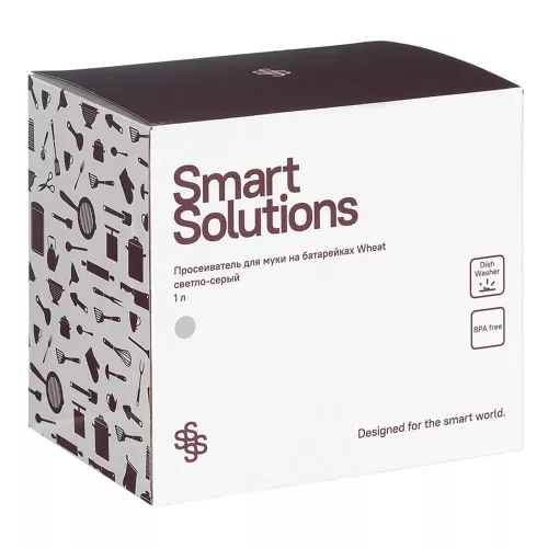 Просеиватель для муки 18,7х12,3 см 1 л Smart Solutions серый