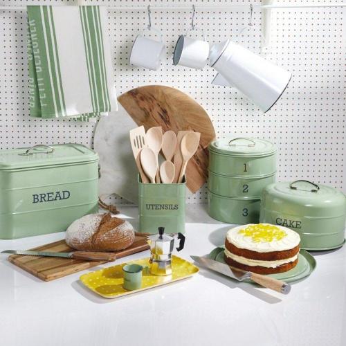 Хлебница 34х21,5 см Kitchen Craft Living Nostalgia зеленая