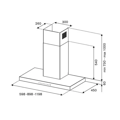 Настенная вытяжка 119,8 см Bertazzoni Professional KT120P1AXT стальная