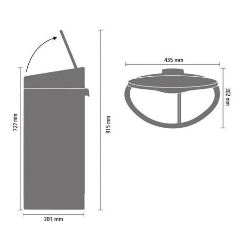 Двухсекционный мусорный бак 10-23 л Brabantia Touch Bin стальной