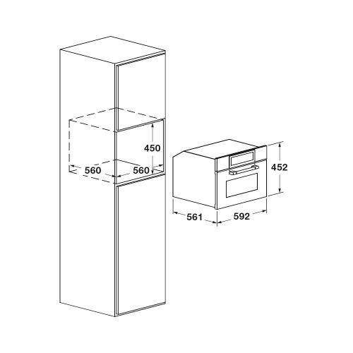 Духовой шкаф c СВЧ 45 см Fulgor Milano Cluster Concept FCLCMO 4510 TEM BK черная