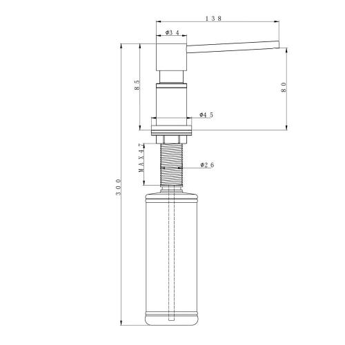 Дозатор 350 мл Paulmark Kraft Metallum NI никель