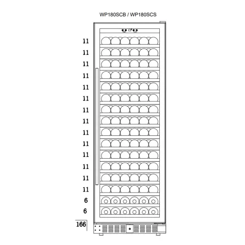 Винный шкаф на 163 бутылки Temptech Premium WP180SCS стальной