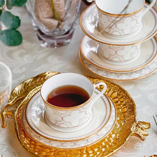 Блюдце 15 см Noritake Trefolio Gold бежевое