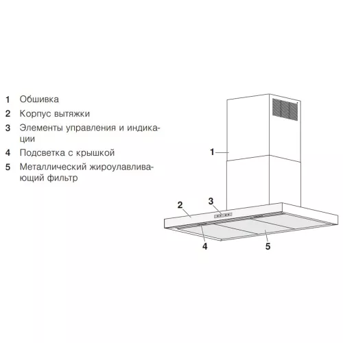 Настенная вытяжка 120 см V-ZUG AiroClearIsland V6000 черная