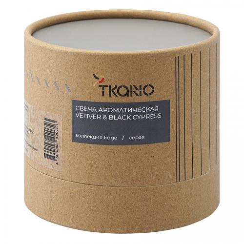 Свеча ароматическая Vetiver & Black 7,5 см Tkano Edge серая