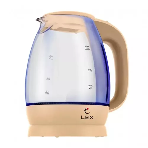 Чайник электрический 1,7 л Lex LX 3002-2 бежевый - 2 фото