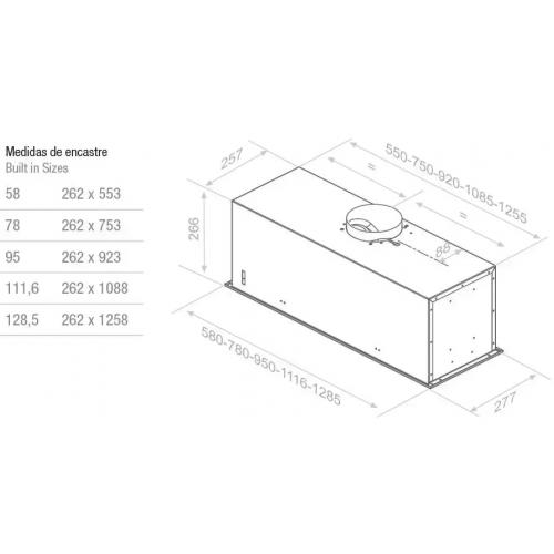 Встраиваемая вытяжка 78 см Pando EVO/780.11 INOX V.850 SEC стальная