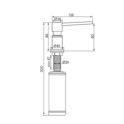 Дозатор 350 мл Paulmark Kraft D003-431TW(WH) белый матовый