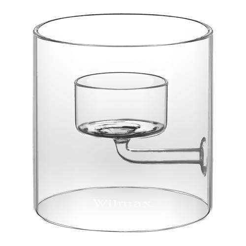 Подсвечник для 1-й свечи стеклянный 9 см Wilmax прозрачный