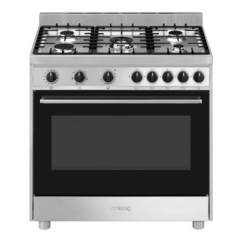 Газовый варочный центр 90х60 см SMEG Master B901GMXI9 серебристый - 1 фото