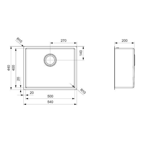 Кухонная мойка 54 см Reginox Miami L 50x40 Copper - 4 фото