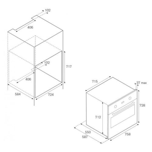 Встраиваемый электрический духовой шкаф 72,8x75,8х58,7 см Bertazzoni Professional F30PROXT стальной