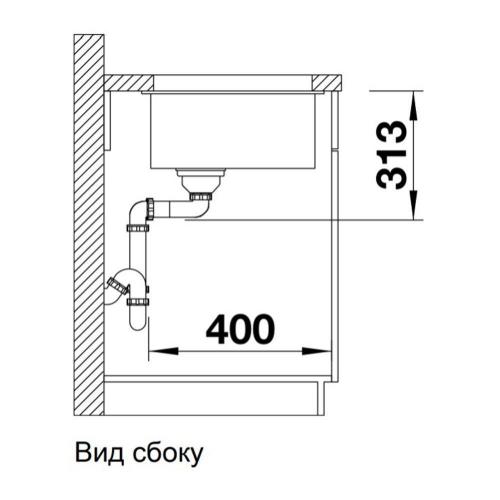 Кухонная мойка 43 см Blanco Subline 400-U антрацит - 1 фото