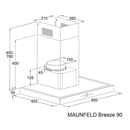 Настенная вытяжка 90 м Maunfeld Breeze 90 стальная