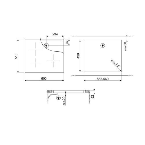 Индукционная варочная панель 58 см Smeg SI4642B