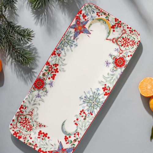 Сервировочное блюдо 38х17 см Mix&Match Home Happy Star белое