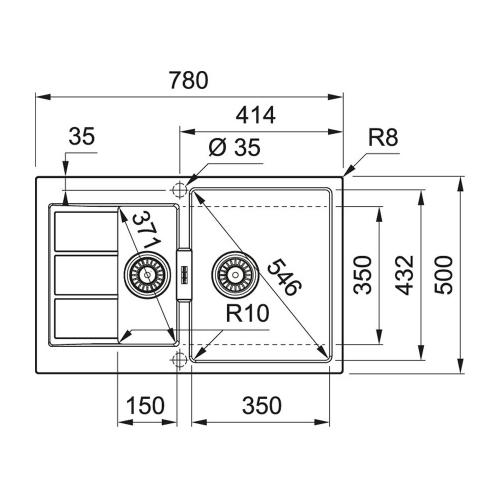 Кухонная мойка 78 см Franke Sirius 2.0 S2D 651-78 оникс - 2 фото