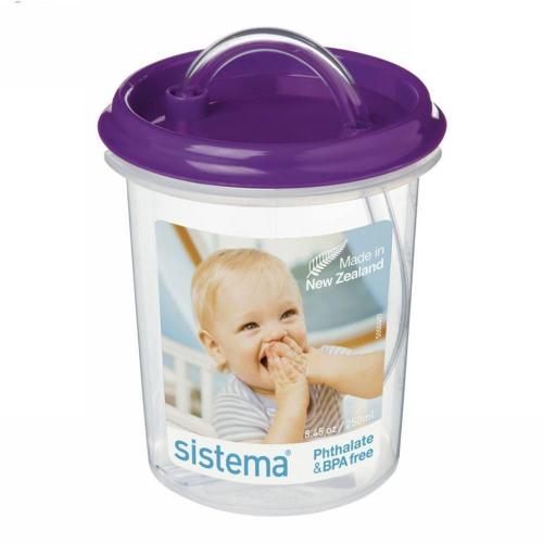 Детская чашка с трубочкой 250 мл Sistema Hydrate фиолетовая