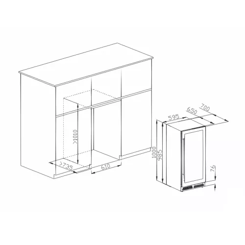 Винный шкаф Meyvel на 77 бутылок Meyvel MV77PRO-KBT2 черный