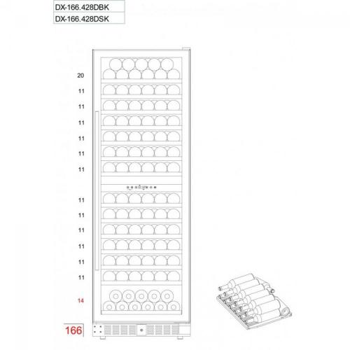 Встраиваемый винный шкаф на 166 бутылок Dunavox Exclusive DX-166.428SDSK