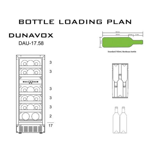 Встраиваемый винный шкаф на 17 бутылок Dunavox DAU-17.58DW белый