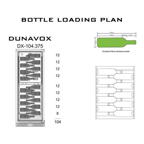 Винный шкаф на 104 бутылок Dunavox DX-104.375DSS стальной