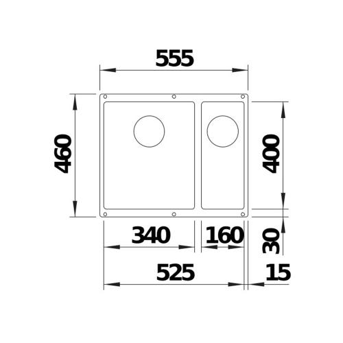 Мойка кухонная Silgranit 46 см Blanco Rotan 340/160-U алюметаллик - 3 фото