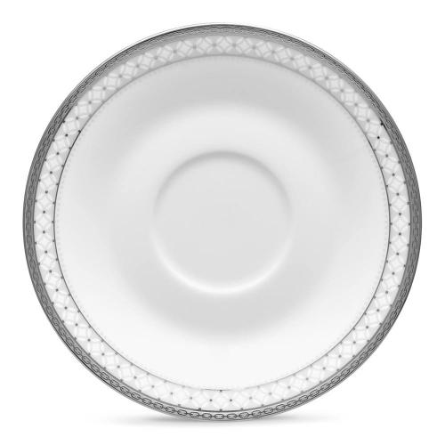 Блюдце 15 см Noritake Rochester Platinum белое