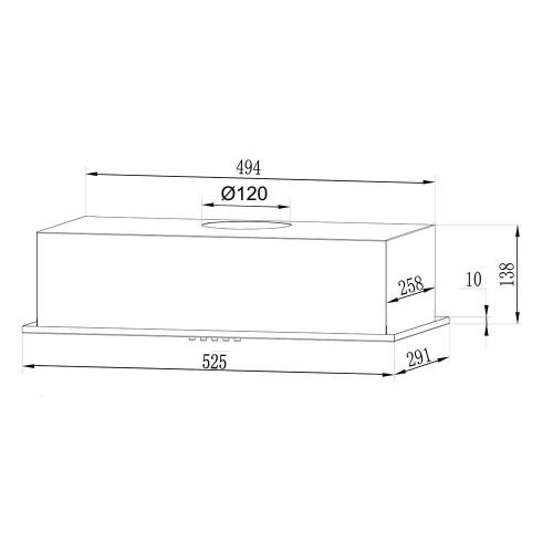 Встраиваемая вытяжка 52,5х29,1 см LEX White GS Bloc Light 600 белая