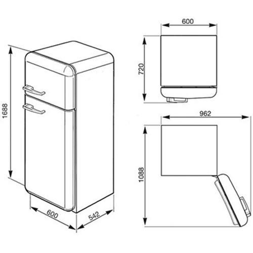 Холодильник двухкамерный 169х60 см Smeg 50's Style FAB30LSV5 серебристый