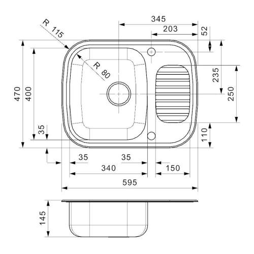 Кухонная мойка 59,5 см Reginox Comfort Regidrain R Lux OKG полированная нержавеющая сталь