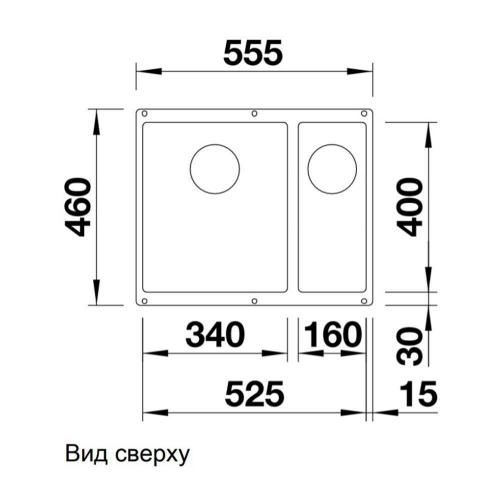 Кухонная мойка 55,5 см Blanco Subline 340/160-U антрацит