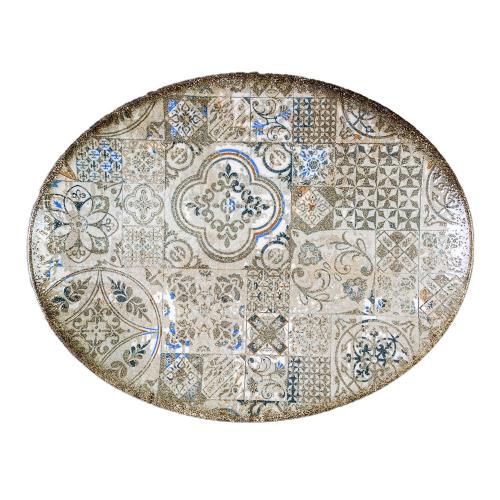 Сервировочное блюдо 31x24 см Wilmax Vintage Mosaic бежевое