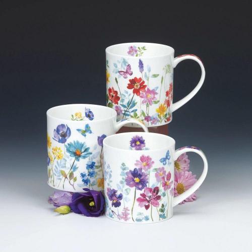 Кружка 350 мл Dunoon Orkney Floral Shimmer голубая