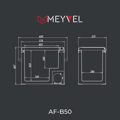 Автомобильный холодильник 65х37,5 см Meyvel AF-B50 стальной