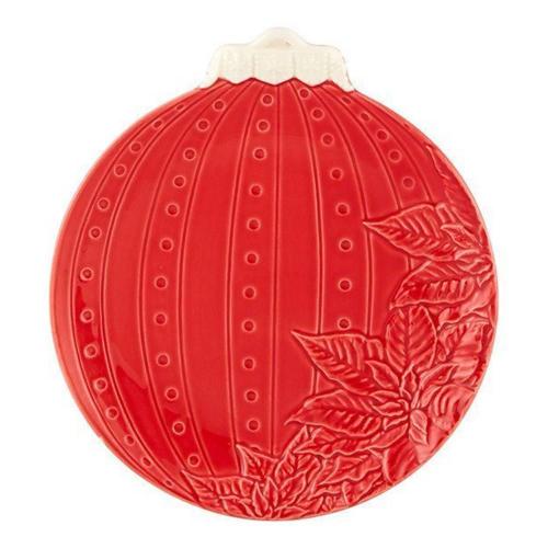 Тарелка обеденная 24,5 см Bordallo Pinheiro Christmas Garland красная