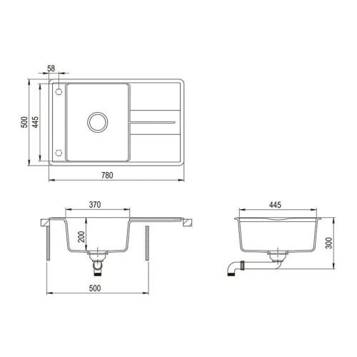 Кухонная мойка 78 см Teka Easy Estela 50 B-TQ 1B 1D белый мраморный - 2 фото