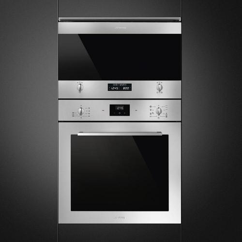 Встраиваемая микроволновая печь 60х30 см Smeg Classica MP322X1 стальная