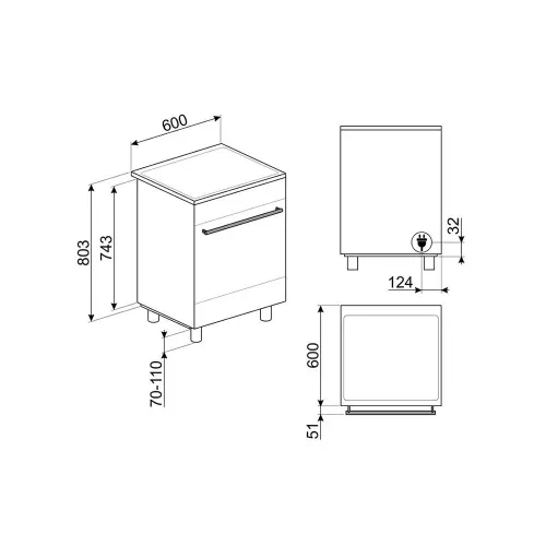 Варочный центр 60х80,3 см Smeg Concerto C6IMXT2 стальной