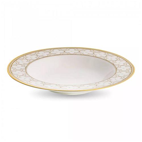 Тарелка суповая 22 см 300 мл Noritake Trefolio Gold белая