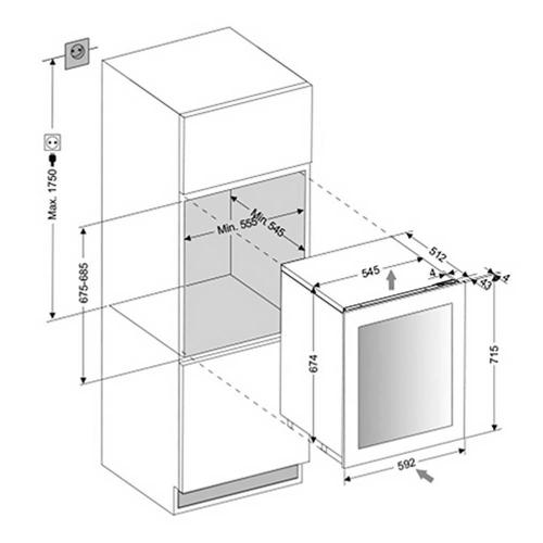 Встраиваемый винный шкаф на 32 бутылки Dunavox Glance DAVG-32.80DOP.TO черный