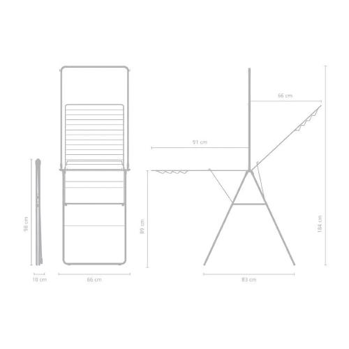 Сушилка для белья 67х10 см Brabantia HangOn черная