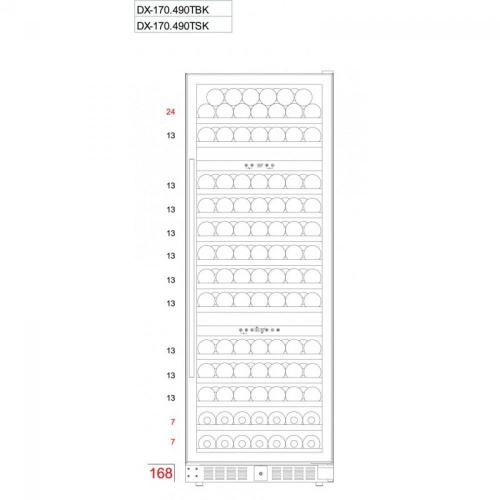 Встраиваемый винный шкаф на 170 бутылок Dunavox Exclusive DX-170.490STSK