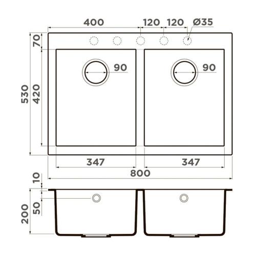 Кухонная мойка 80 см Omoikiri Solidity Bosen 80-2-WH белая