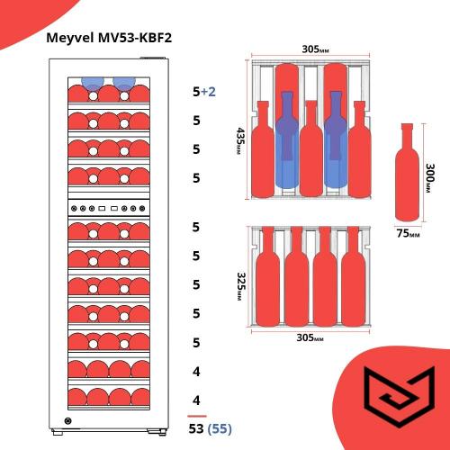 Винный шкаф на 53 бутылки Meyvel MV53-KBF2 черный