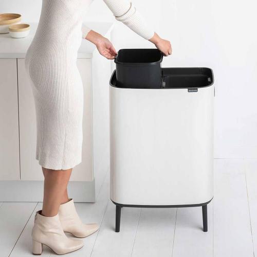 Мусорный бак 2x30 л Brabantia Bo Touch Bin Hi белый